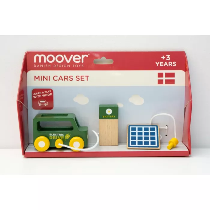 Set din lemn cu masinuta electrica - Moover Toys