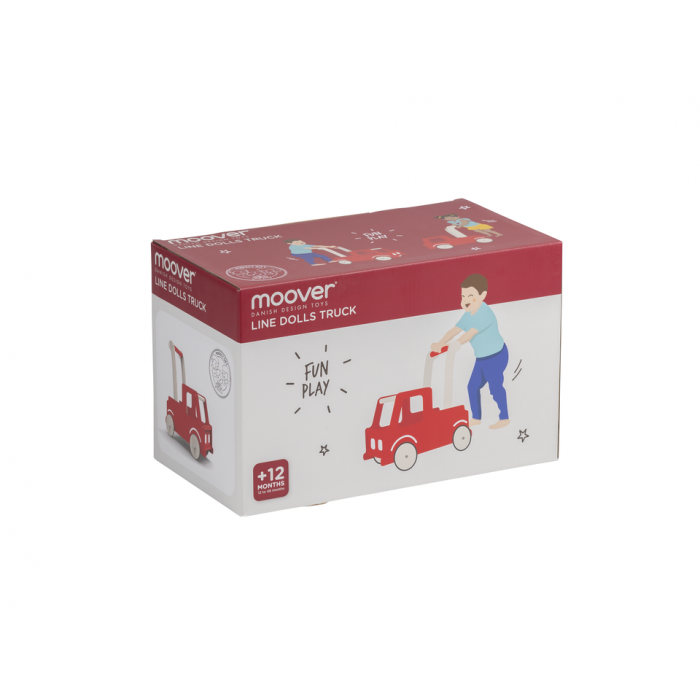 Carucior din lemn cu depozitare - masina de pompieri - gama LINE - Moover Toys Carucior din lemn cu depozitare - masina de pompieri - gama LINE - Moover Toys