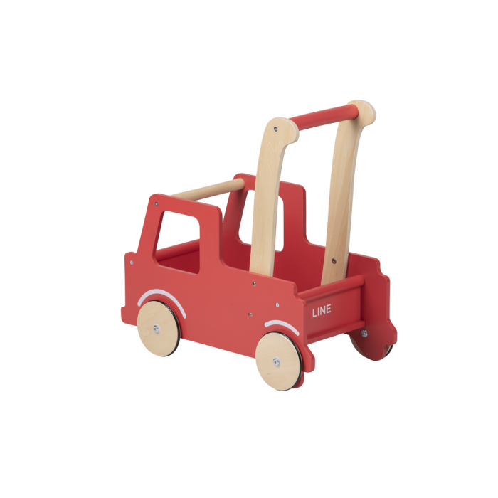 Carucior din lemn cu depozitare - masina de pompieri - gama LINE - Moover Toys Carucior din lemn cu depozitare - masina de pompieri - gama LINE - Moover Toys
