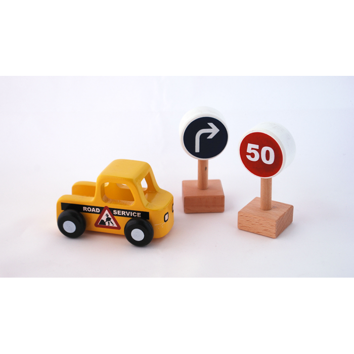 Masinuta din lemn - mentenanta drumuri - Moover Toys Masinuta din lemn - mentenanta drumuri - Moover Toys