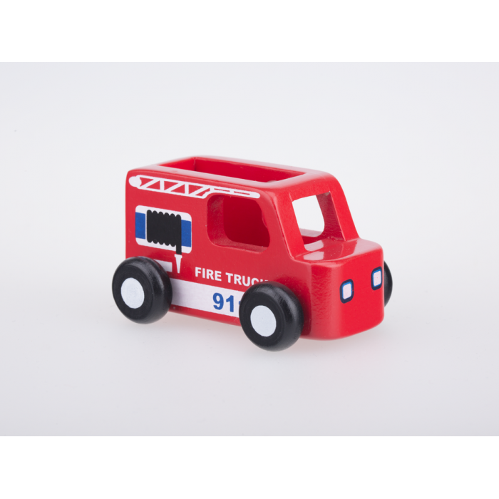 Masinuta din lemn - masina de pompieri - Moover Toys Masinuta din lemn - masina de pompieri - Moover Toys