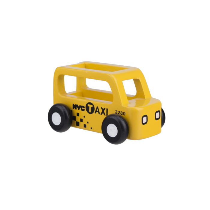 Masinuta din lemn - taxi - Moover Toys Masinuta din lemn - taxi - Moover Toys