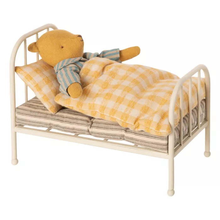 Accesorii pentru casuta de papusi - Pat metalic vintage  Teddy Jr - Maileg