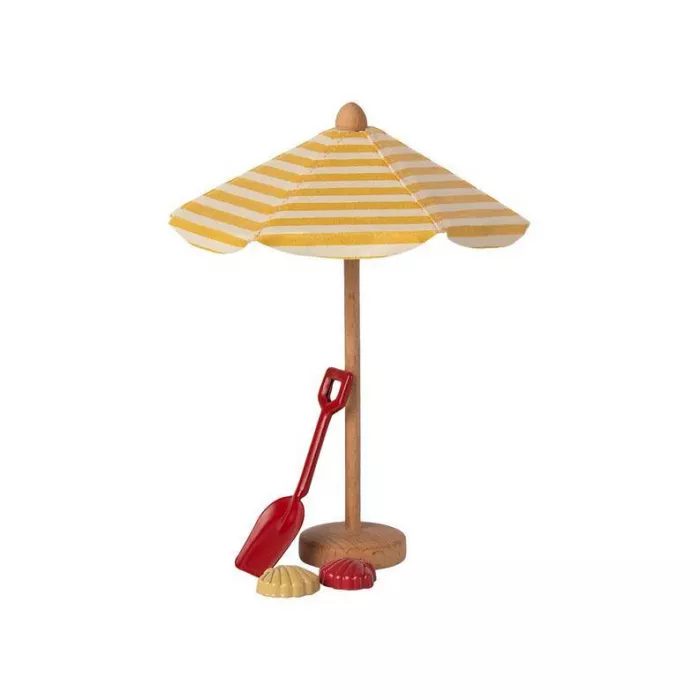 Accesorii de plaja pentru soricei - Umbrela galbena pentru plaja - Maileg