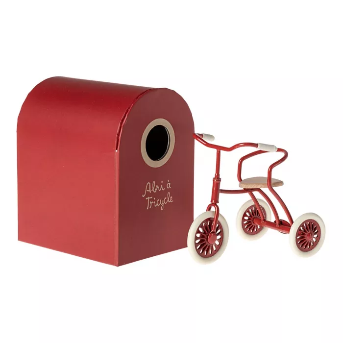 Accesorii pentru casuta de papusi - Tricicleta cu garaj - RED - Maileg