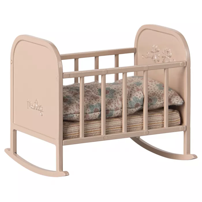 Accesorii pentru casuta de papusi - Patut balansoar metalic - Light Rose - Maileg