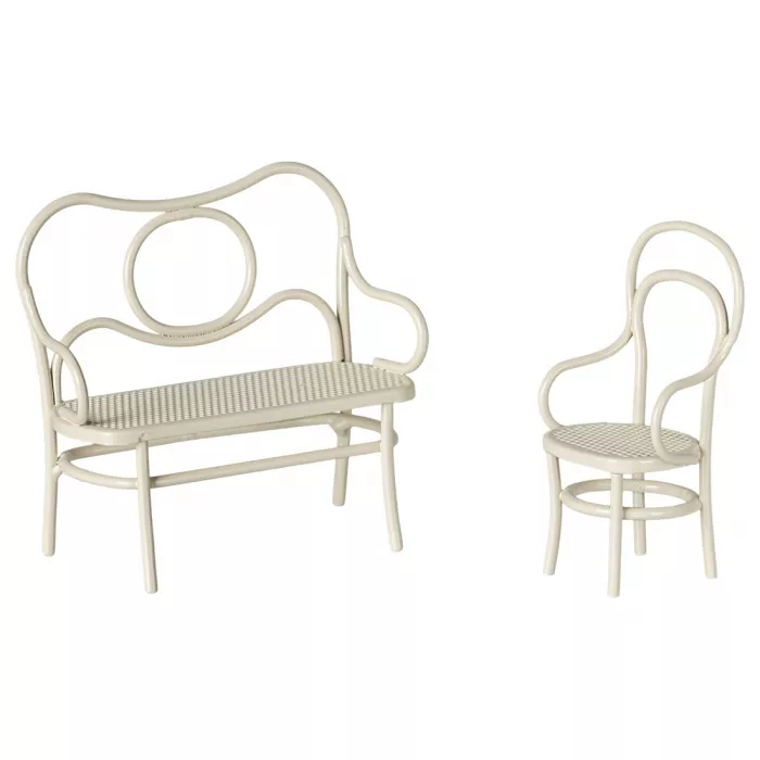Accesorii pentru casuta de papusi - Café set Mouse - Small - Off white - Maileg