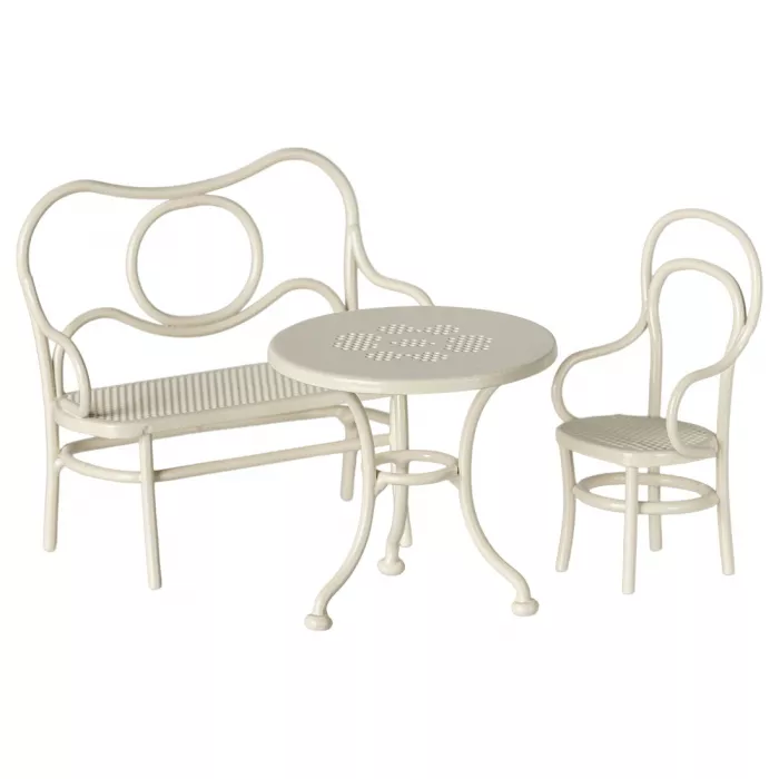 Accesorii pentru casuta de papusi - Café set Mouse - Small - Off white - Maileg