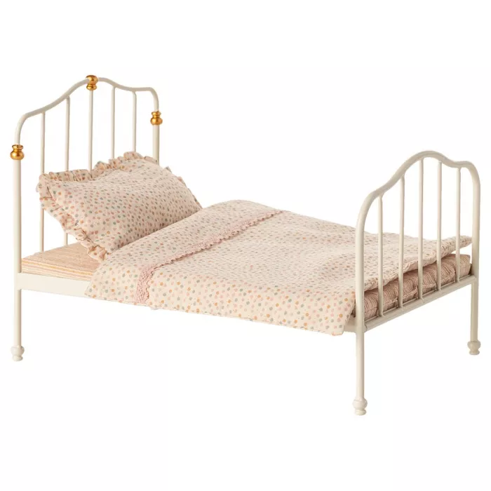 Accesorii pentru casuta de papusi - Pat metalic vintage - Off White - Maileg