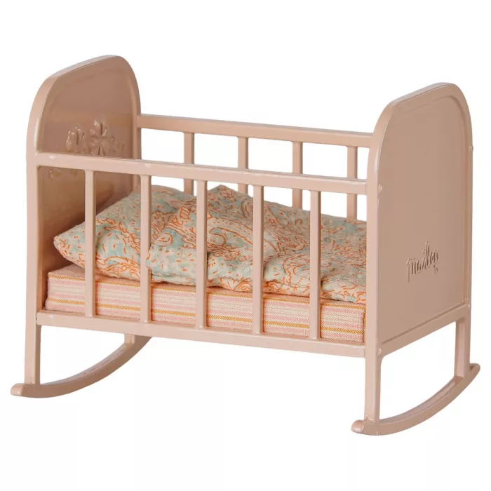 Accesorii pentru casuta de papusi - Patut balansoar metalic - Light Rose - Maileg