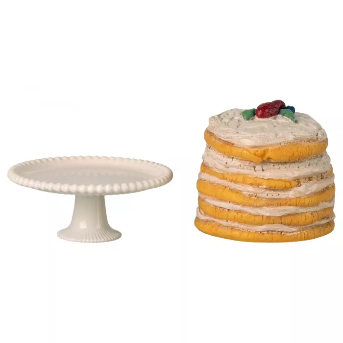 Set miniatureal tort și suport pentru căsuța de șoareci - Maileg