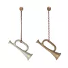 Accesorii pentru Craciun - Set 2 ornamente metalice - Trompete - Maileg