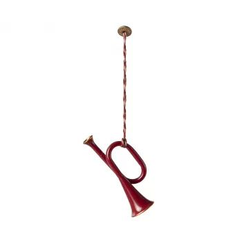 Accesorii pentru Craciun - Ornament metalic - Trompeta - Red - Maileg