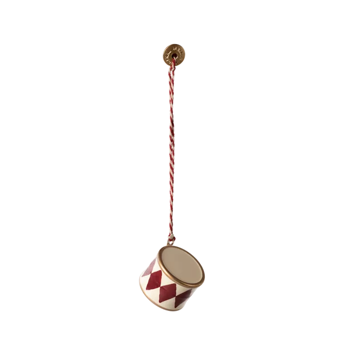Accesorii pentru Craciun - Ornament metalic - Toba mica -  Red - Maileg