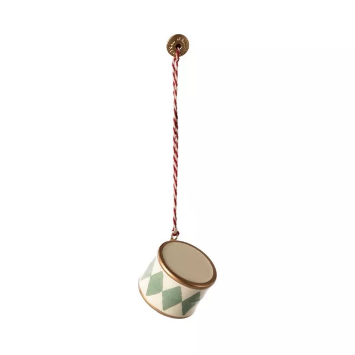 Accesorii pentru Craciun - Ornament metalic - Toba mica - Mint - Maileg