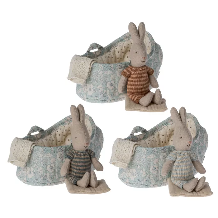 Jucarie textila - Rabbit MICRO in landou - Maileg