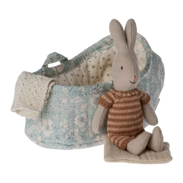 Jucarie textila - Rabbit MICRO in landou - Maileg