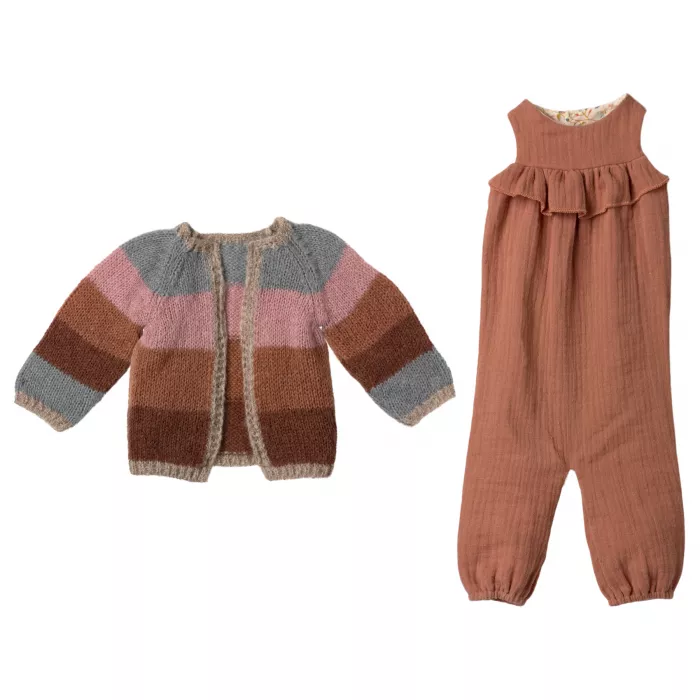 Jucarie textila - BUNNY SIZE 5 - Suit and knitted cardigan - Maileg