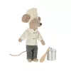 Jucarie textila - CHEF MOUSE with soup pot and spoon - Maileg