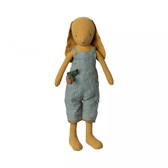 Jucarie textila - BUNNY SIZE 3 - Dusty yellow - Owerall - Maileg