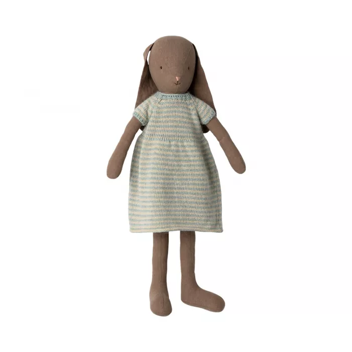 Jucarie textila - BUNNY SIZE 4 - Brown - Knitted Dress - Maileg