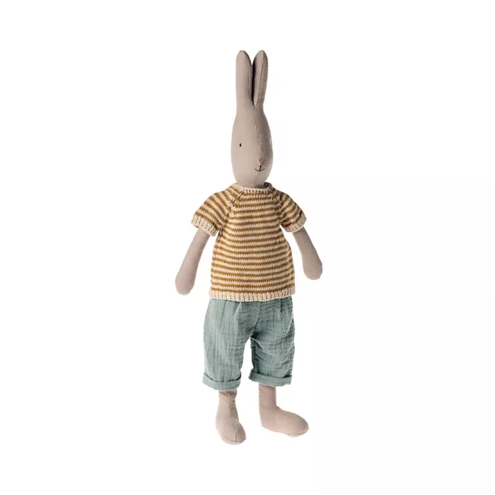 Jucarie textila - Rabbit SIZE 3 - Classic - Knitted shirt and pants - Maileg