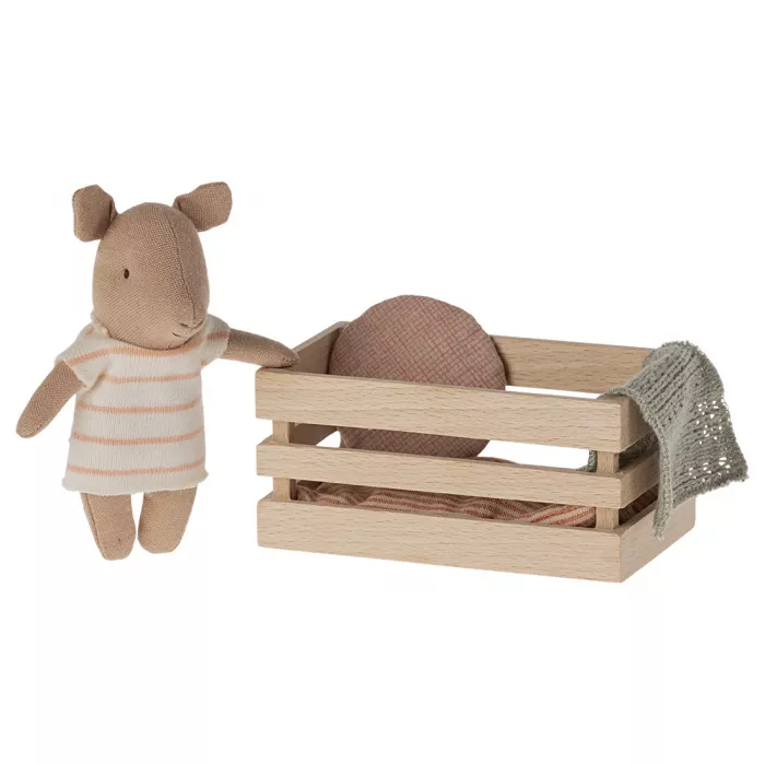 Jucarie textila - PIG BABY IN A BOX - GIRL - Maileg