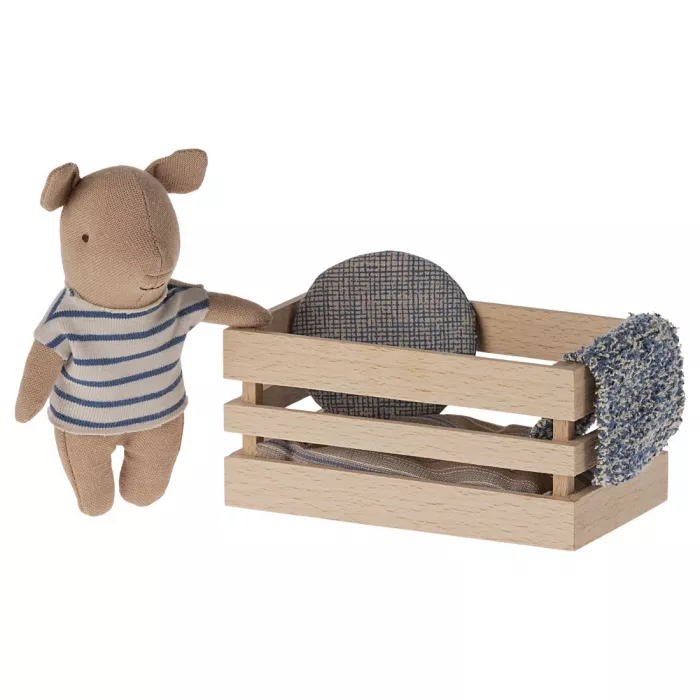 Jucarie textila - PIG BABY IN A BOX - BOY - Maileg