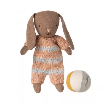 Jucarie textila - Bunny Micro - Brown - Dusty rose - Maileg