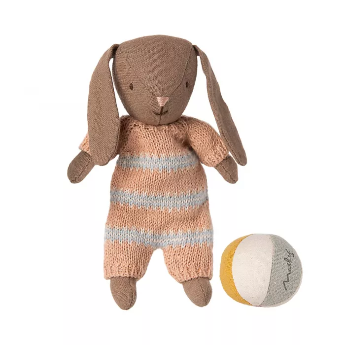 Jucarie textila - Bunny Micro - Brown - Dusty rose - Maileg