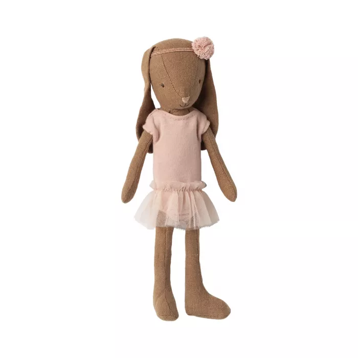 Jucarie textila - Bunny SIZE 1 - Chocolate Brown - Ballet suit and skirt rose - Maileg