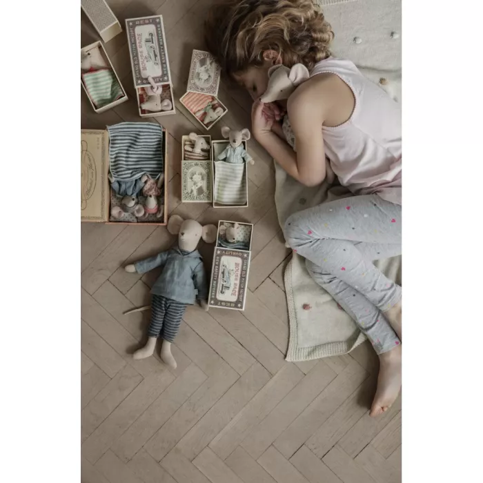 Jucarie textila -  LITTLE SISTER - MOUSE IN MATCHBOX - Maileg