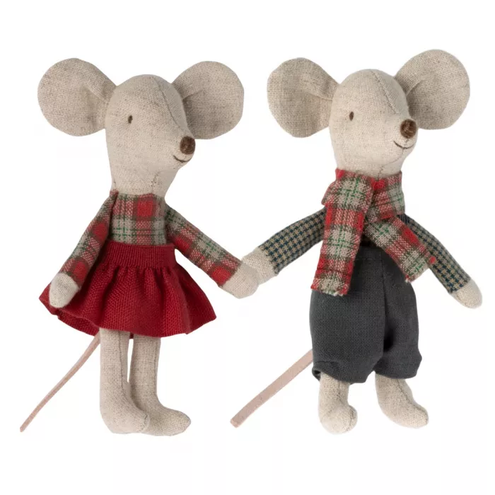 Jucarie textila - WINTER MICE TWINS - LITTLE BROTHER AND SISTER - Maileg