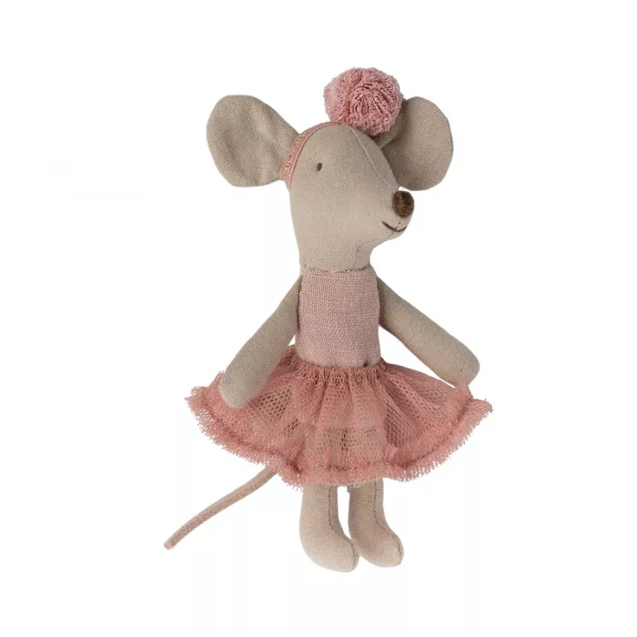 Jucarie textila - BALLERINA MOUSE - LITTLE SISTER - ROSE - Maileg