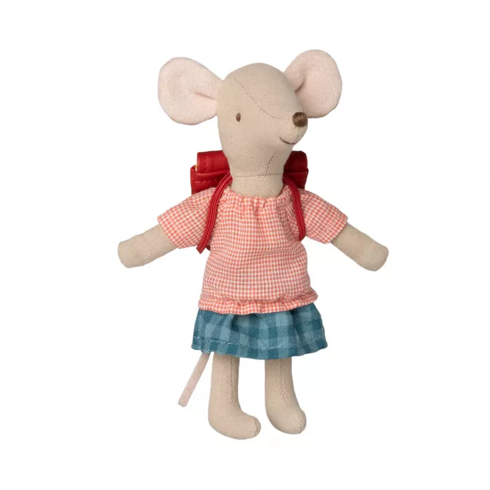 Jucarie textila - Tricycle Mouse - BIG SISTER - RED - Maileg