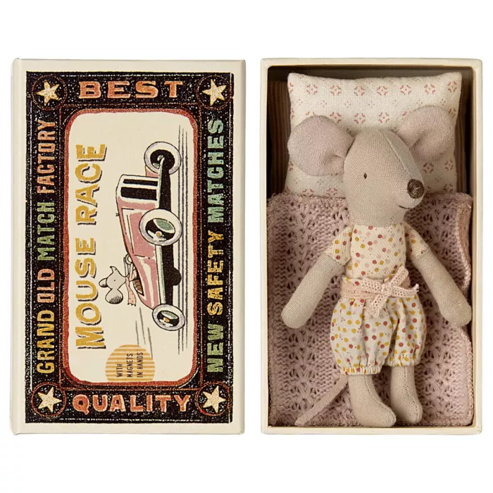 Jucarie textila -  LITTLE SISTER - MOUSE IN MATCHBOX - Maileg