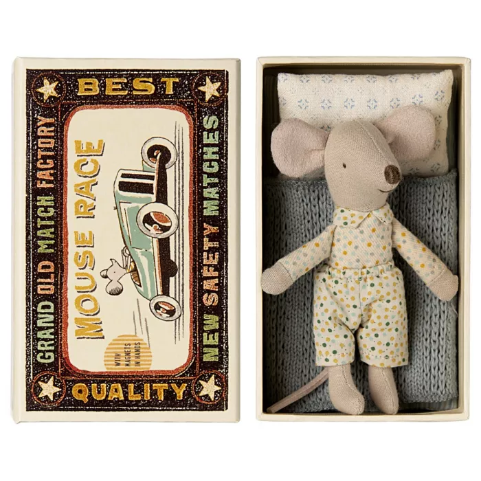 Jucarie textila - LITTLE BROTHER - MOUSE IN MATCHBOX - Maileg