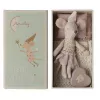 Jucarie textila - LITTLE SISTER - TOOTH FAIRY MOUSE IN A MATCHBOX - Pink - Maileg