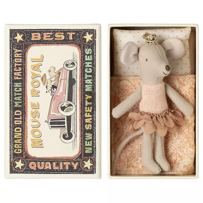 Jucarie textila - PRINCESS MOUSE - LITTLE SISTER IN MATCHBOX - Maileg
