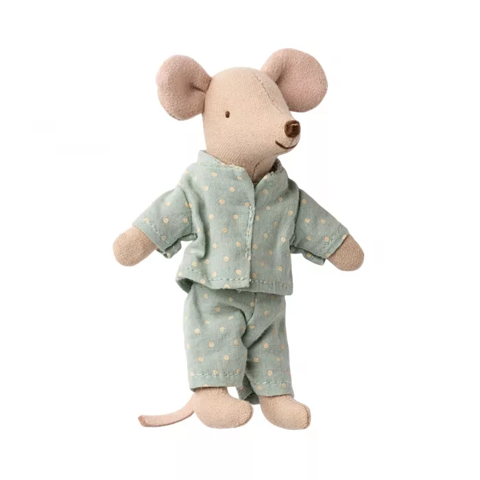 Jucarie textila -  LITTLE BROTHER - MOUSE IN MATCHBOX - Blue - Maileg