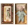 Jucarie textila -  LITTLE BROTHER - MOUSE IN MATCHBOX - Blue - Maileg