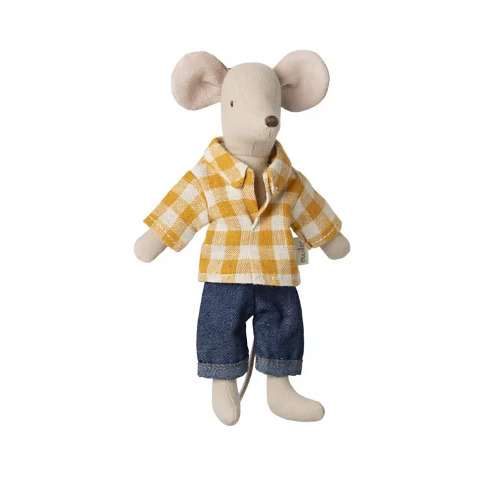 Jucarie textila - DAD MOUSE - Yellow Shirt -  Maileg