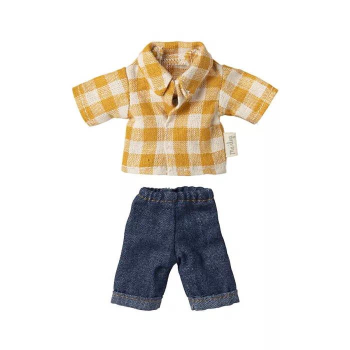 Jucarie textila - DAD MOUSE - Yellow Shirt -  Maileg