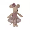Jucarie textila - Ballerina mouse - Little sister - Heather - Maileg