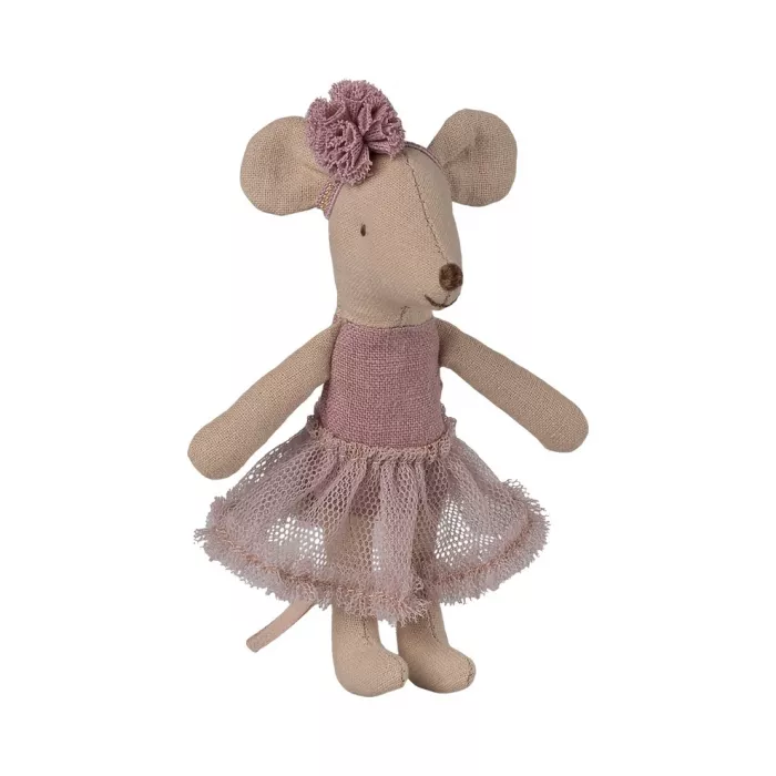 Jucarie textila - Ballerina mouse - Little sister - Heather - Maileg