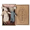 Jucarie textila - GRANDMA AND GRANDPA MICE IN CIGARBOX - Maileg