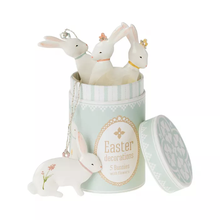 Cutie cu decoratiuni de Paste din metal, pictate manual - Easter Bunny - Maileg