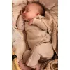 Salopeta din lana merinos cu model pointelle pentru bebelusi - Rula - Burnt Rose - MarMar