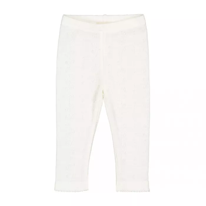 Pantaloni din lana cu model pointelle - Natural - MarMar