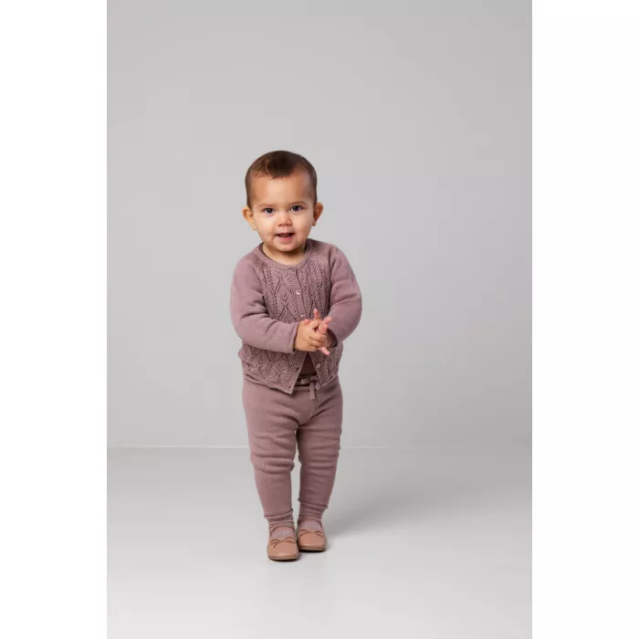 Cardigan din amestec de bumbac si modal - Totti - Dusty Mauve - MarMar